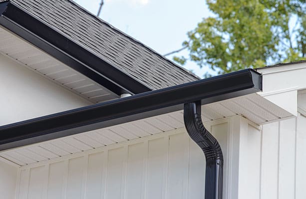 A close-up of a sloped roof.